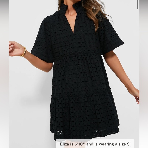Black Eyelet Crawford Dress